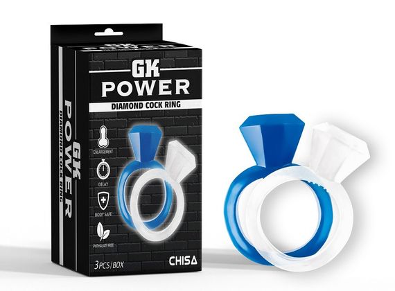 Набор эрекционных колец Chisa GK Power Diamond Cock Ring в виде колец с брильянтами, 2 шт. sexstyle