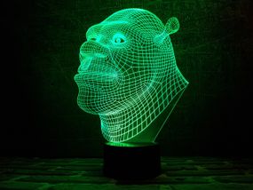 3D светильник ночник с пультом "Шрек" 3DTOYSLAMP