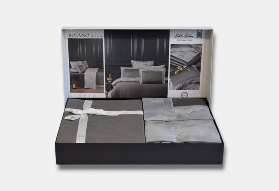 Постельное белье La Romano Silk Satin 200×220 см Rivano Steelgrey | Зображення 4