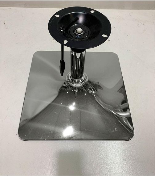 Стілець поворотний із регулюванням висоти Tom 4-CH-Base, на квадратній хромованій ніжці-опорі велюр світло-сірий UC-909 | Зображення 6