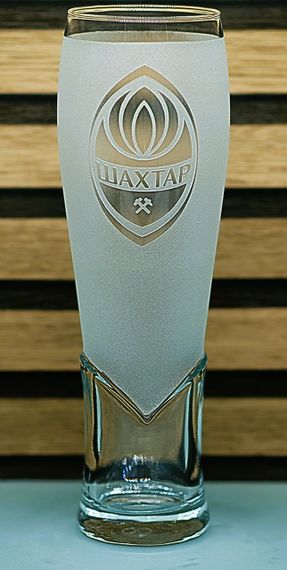 Пивний келих крафтовий 440 мл ФК Шахтар Донецьк з гравіюванням подарунок для фаната футбольна кружка матовий