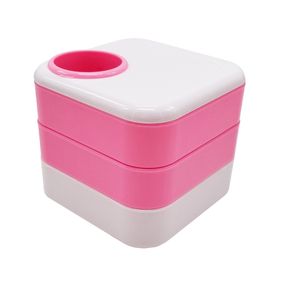 Склянка для ручок 568 пластикова 10х10х9 см Рожевий