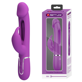 Вибратор с стимулятором клитора PRETTY LOVE - Kampas Rabbit 3 in 1 Purple, BW-500025-3 sexstyle