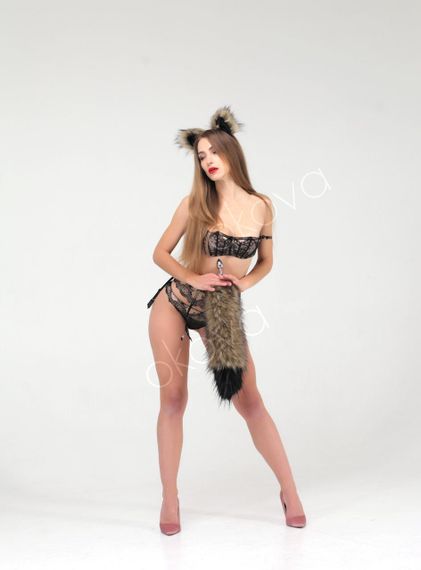 Анальний хвіст без пробки, Коричневий з чорним кінчиком, OKOVA 50 см. Sex Aura | Зображення 6