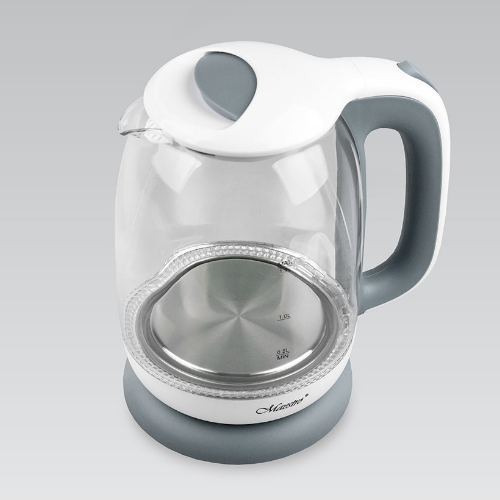 Електрочайник 1,7л 1850-2200W скло (диск) сірий MR-056-GREY Maestro | Зображення 1