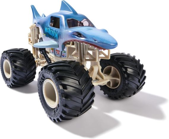 Оригинал Monster Jam Megalodon Монстр-трак 1:24 Акула Мегалодон Металлический кузов | Зображення 1