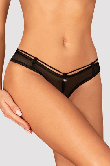 Открытые стринги Obsessive Roxelia otwarte Черные XS/S