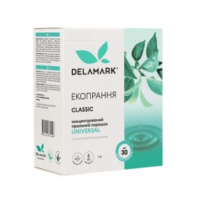 Концентрований безфосфатний пральний порошок Delamark Universal 1 кг (4820152330048)