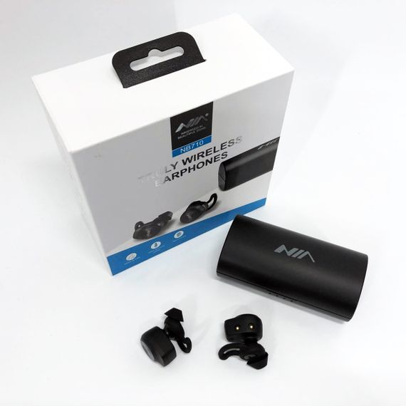Навушники Bluetooth NIA NB710 з кейсом чорні бездротові, Навушники для тренувань сенсорні бездротові | Зображення 9