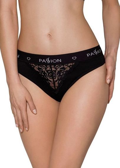 Трусики з широкою гумкою і мереживом Passion PS001 PANTIES, Чорний, M, M | Зображення 7