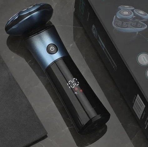 Электробритва для мужчин роторная для влажного и сухого бритья с плавающими головками XPRO V-326 голубая (41590-16010_480) | Зображення 2