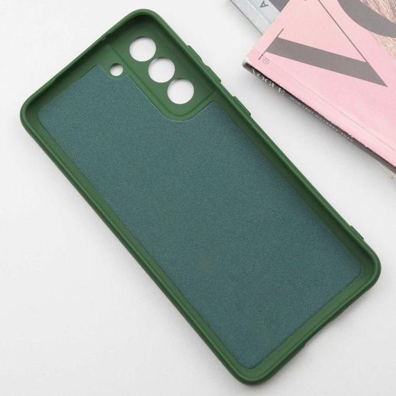 Чехол TPU GETMAN Liquid Silk Full Camera для Samsung Galaxy S21 Зеленый / Dark green | Зображення 2