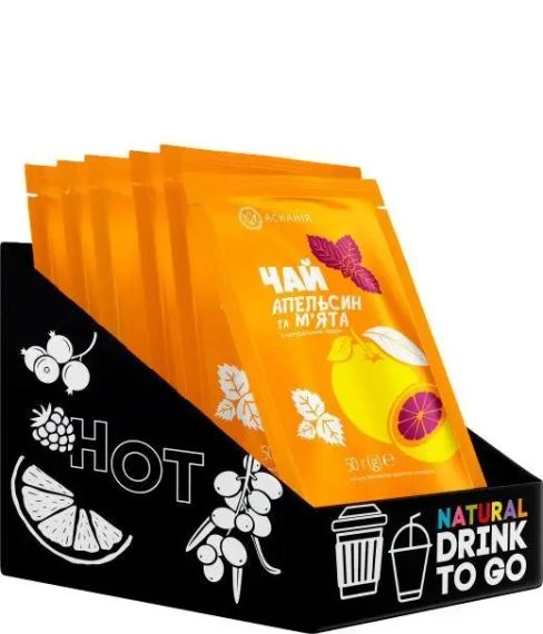 Чай фруктово-медовий Апельсин та М'ята Асканія 12 шт по 50 грам Ascania Pack