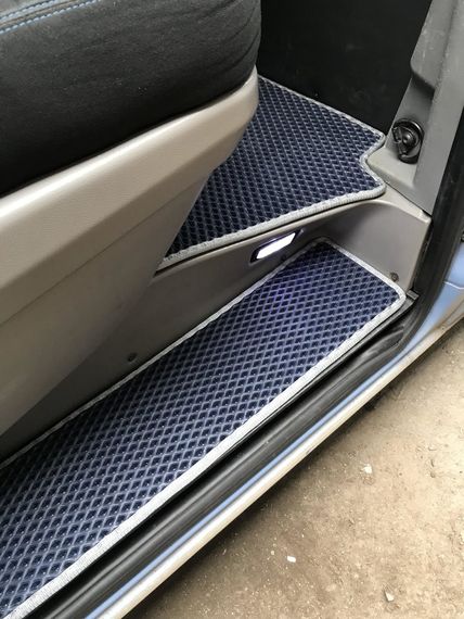 Поліуретанові килимки на пороги (3 шт, EVA, чорні) для Mercedes Sprinter 2006-2018 рр | Зображення 1