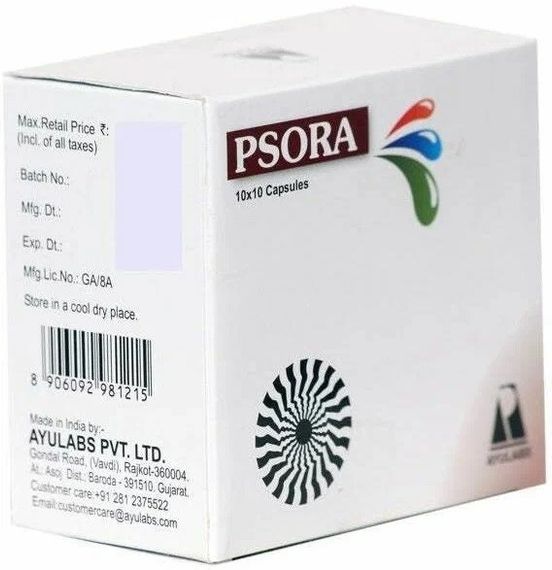 Псора Аюрлабс, Psora Ayurlabs, 100 капсул, при кожных заболеваниях