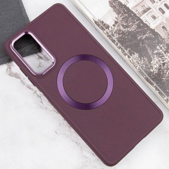 TPU чохол Bonbon Metal Style with MagSafe для Samsung Galaxy A25 5G Бордовий / Plum | Зображення 2
