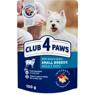 Влажный корм для собак Club 4 Paws для малых пород с ягненком в соусе 100 г (4820215363464)