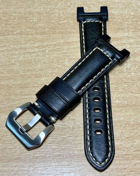 Кожаный ремешок Primolux F001 Steel buckle для часов Xiaomi Amazfit T-Rex (A1918) / T-Rex Pro (A2013) - Black | Зображення 1
