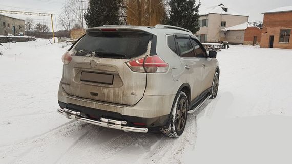 Задняя защита NSXT.13.6.B1-08 (2 шт, нерж) для Nissan X-trail T32/Rogue 2014-2021 гг | Зображення 1