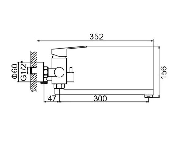 Змішувач для ванни WEZER EKO7A-01-BLACK | Зображення 3