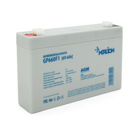 Аккумуляторная батарея MERLION AGM GP660F1 6V 6A h (150x35x90 (100) White Q10