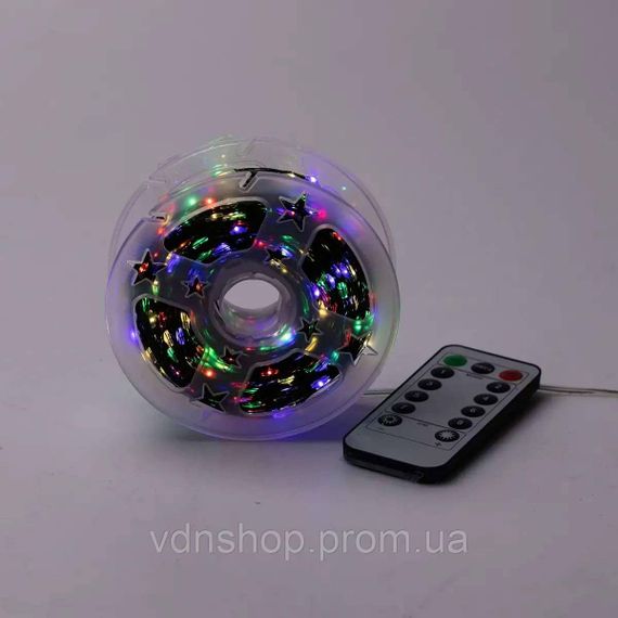 Гирлянда роса на пульте 100 метров на 1000 led светодиодов капля зеленый провод мультиколор 1000L100MGML | Зображення 8