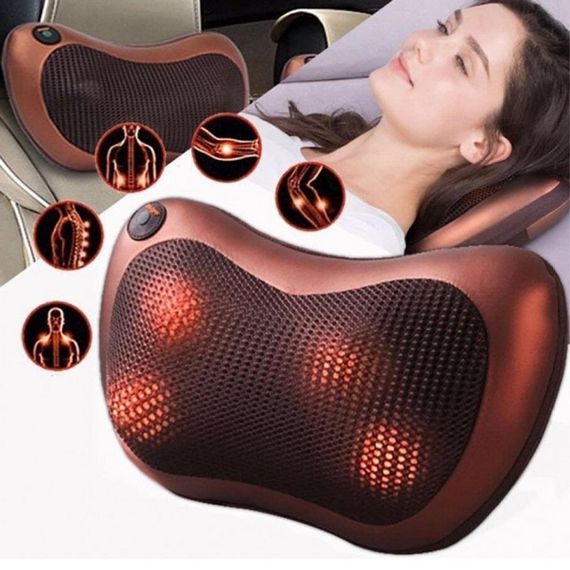 Роликова масажна подушка Massage Pillow Масажер для спини та шиї та інфрачервоним прогріванням | Зображення 1