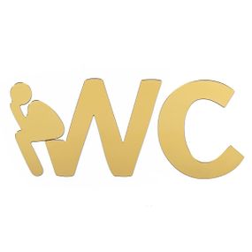 Дзеркальний декор акриловий самоклеючий WC золото, 3шт (D) SW-00002525