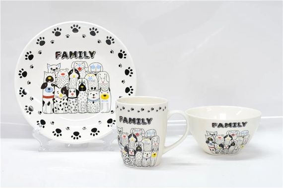 Набор детской посуды Ardesto Family AR3457DS 3 предмета белый