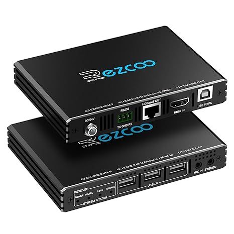 4K HDMI KVM-подовжувач USB без стиснення 4K 60 Гц HDR Single по Cat5e/6 до 300 футів, 3 порти USB2.0 хаб, POE + RS232 + EDID + 3,5 мм стереозвук і мікрофон, EX70H2KVM