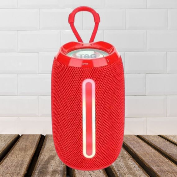 Портативна Bluetooth-колонка TG653 USB з ремінцем, потужна переносна акустична колонка. Колір: червоний | Зображення 2