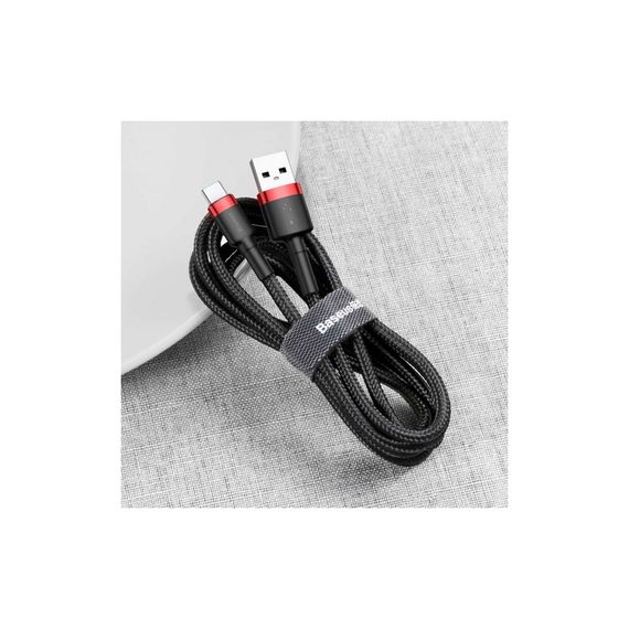 Дата кабель USB 2.0 AM to USB-C 2.0m 2A red-black Baseus (CATKLF-C91) | Зображення 5