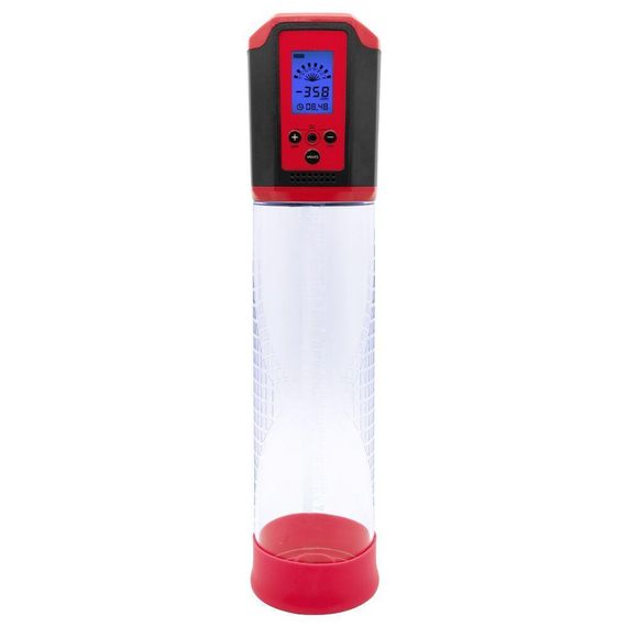 Автоматическая вакуумная помпа Men Powerup Passion Pump Red, LED-табло, перезаряжаемая, 8 режимов Sex Aura