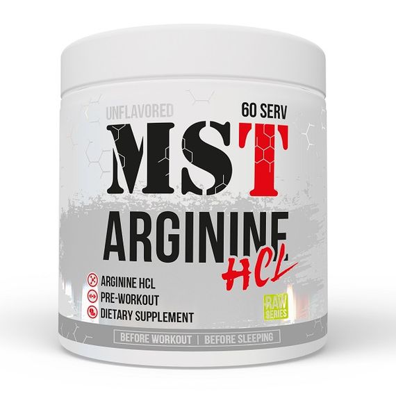 Аргінін для спорту MST Nutrition Arginine HCL Powder 300 g /60 servings/ Unflavored