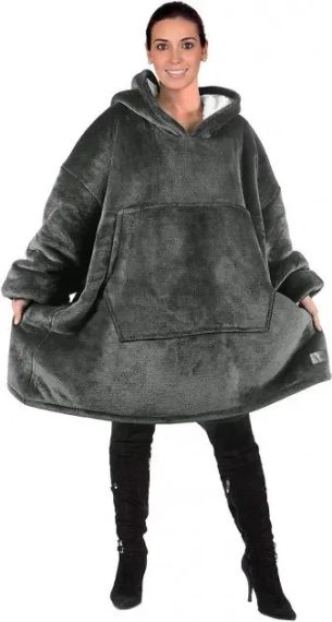 Толстовка-плед с капюшоном для мужчины и женщины - / Плед толстовка, худи Бордо | Зображення 6