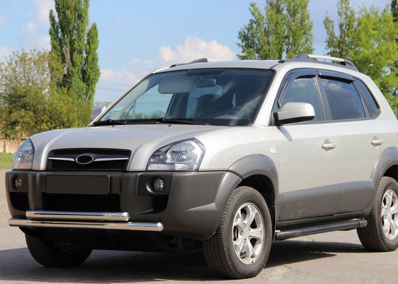 Передняя защита ST014 (нерж.) для Hyundai Tucson JM 2004-2024 гг