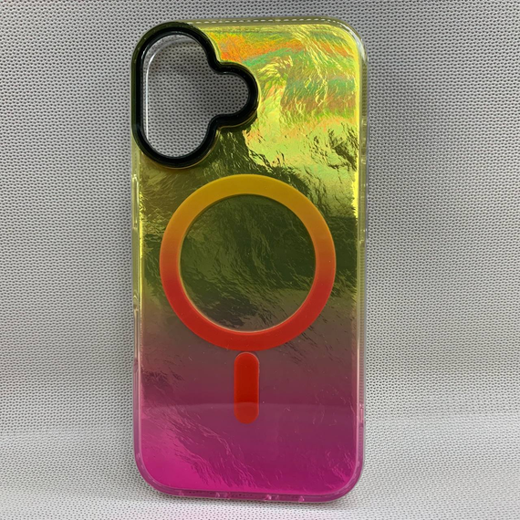 Чохол для Iphone 17 TPU MagSafe з кольоровим градієнтом Жовтий Рожевий