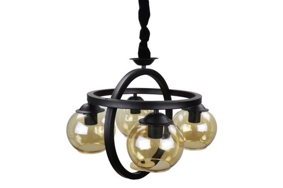 Люстра підвісна LOFT на 4 лампочки 25068 Чорний 45-105х47х47 см. | Зображення 2