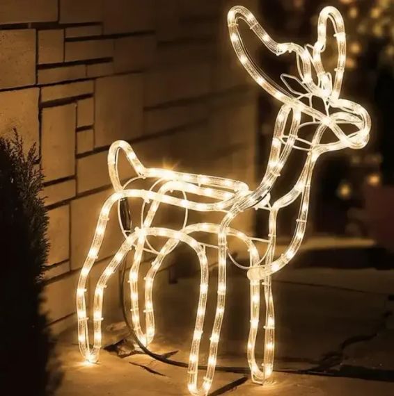 Новогодняя светящаяся светодиодная фигура "Олень" Теплый белый 70см | Зображення 2