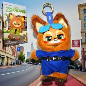 Мягкая игрушка-брелок Disney Zootopia Miniso Ник Уайлд, плюшевый брелок в коробке, 20 см