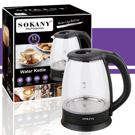 Електрочайник з елегантним скляним виконанням SOKANY SK-SH-1097 (46328-SK-SH-1097_293) | Зображення 3