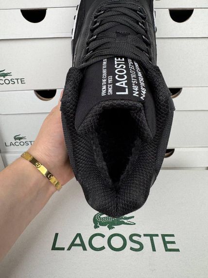 Зимние Мужские кроссовки New Lacoste Elite Active High Fur Black White (топ качество) A4867 45 29 - 29,5 см | Зображення 7
