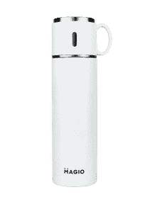 Термос для напоїв 500 мл Magio MG-1046W нержавіюча сталь білий зберігає тепло і холод