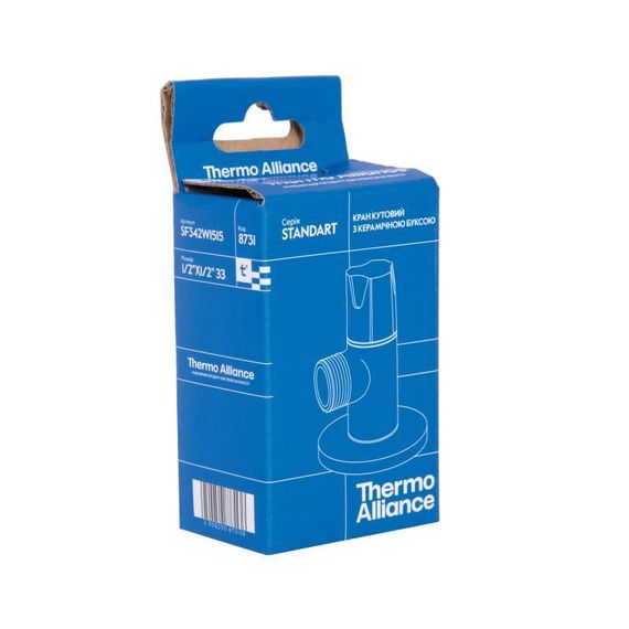 Кран кутовий Thermo Alliance Standart (ручка кругла) з керам.буксою 1/2"Н х 3/4"Н SF342W1520 | Зображення 7