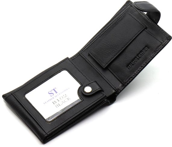 Класичне чоловіче портмоне з натуральної шкіри ST Leather ST102 Чорний | Зображення 6