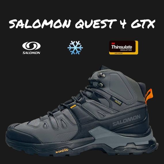 Чоловічі зимові кросівки Salomon Quest 4 GTX Grey Fur  , В'єтнам 43 28 | Зображення 4