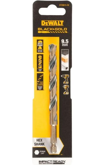 Свердло по металу DeWalt IMPACT Black & Gold 9.5 мм (DT20615) | Зображення 1