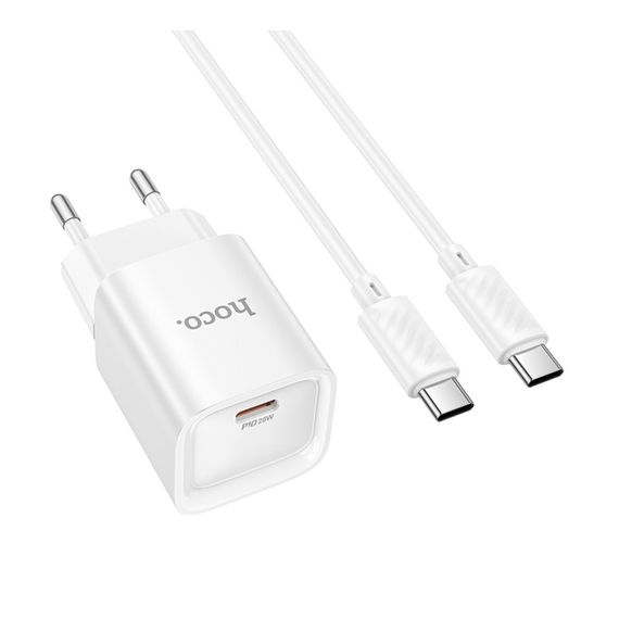 Мережевий зарядний пристрій Hoco C146A 1 USB-C PD/QC 20W+Type-C to Type-C | Зображення 2