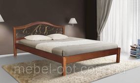 Кровать двуспальная деревянная с металлическим изголовьем Джульетта 160х200, цвет белый