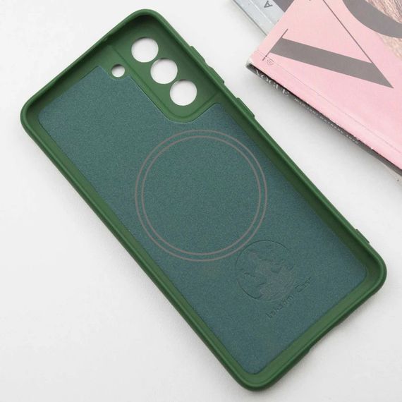 Чохол Silicone Cover Lakshmi Full Camera (AA) with MagFit для Samsung Galaxy S21 FE Зелений / Dark green | Зображення 2